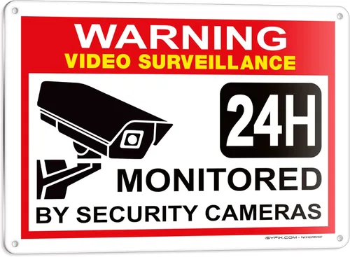 Miniatura 12 de iSYFIX Señal de advertencia de videovigilancia – 1 paquete de 1 paquete reflectante plateado de 7 x 6 pulgadas – 100% libre de óxido de aluminio