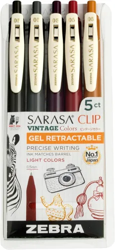 Miniatura 13 de Zebra Pen Sarasa Clip Decoshine - Bolígrafo de gel retráctil, punta fina de 0.020 in, colores metálicos surtidos, funciona bien en papel oscuro