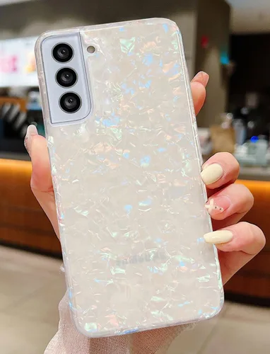 Miniatura 5 de J.west Funda para Galaxy S22 Plus 5G de 6.6 pulgadas, con purpurina brillante translúcida translúcida y colorida, diseño de lámina fina de ópalo