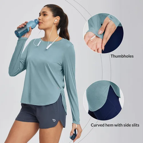 Miniatura 59 de BALEAF - Camisetas de sol de manga larga para mujer, con FPU 50+, para senderismo, ligeras, de secado rápido, protección contra rayos ultravioleta