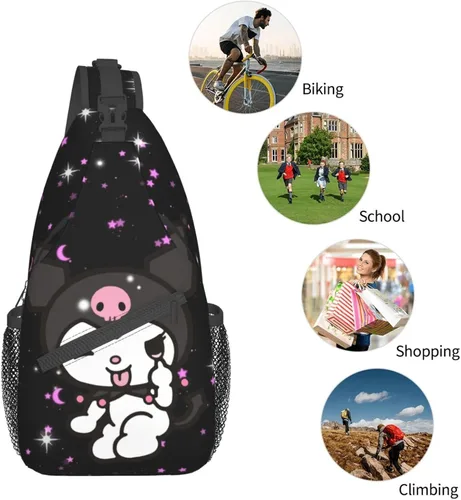 Miniatura 6 de Bolso casual para el pecho, bolso cruzado de dibujos animados, bolso de hombro kawaii para ciclismo, deportes, senderismo
