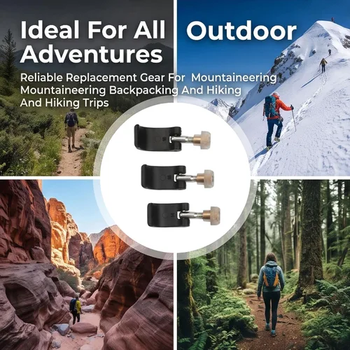 Miniatura 8 de Clips de repuesto de bloqueo de poste de trekking, abrazaderas de giro rápido para bastones de senderismo, accesorios de abrazadera de poste