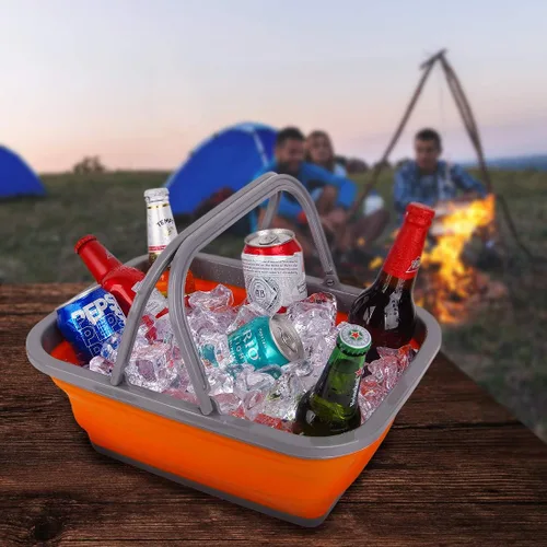 Miniatura 6 de Tiawudi Paquete de 2 fregaderos plegables con 2.25 galones cada lavabo para lavar platos, acampar, senderismo y hogar