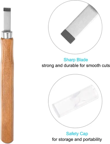 Miniatura 4 de uxcell Cuchillo de tallado de madera, cinceles, acero de alta velocidad de 0.157 pulgadas (0.283 in) para escultura plana grande para manualidades