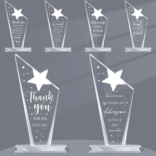 Miniatura 10 de Geelin 6 piezas de regalo de agradecimiento a los empleados, regalos de agradecimiento de acrílico, placa inspiradora, recuerdo para compañeros