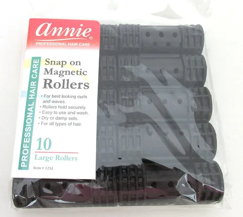 Miniatura 4 de Annie Rodillos magnéticos para el cabello, pequeños de 1/2 pulgada con capucha de bloqueo, sujeción segura, no necesita alfileres, color negro, 14