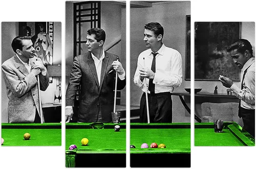 Miniatura 7 de Rat Pack Playin Pool Arte de Lienzo Colorido Decoración de Pared para el Hogar - Varios Tamaños (5 Piezas Mega)