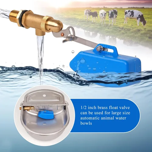 Miniatura 4 de Válvula de flotador de latón de 1/2 pulgada, válvula de bola flotante de agua con brazo ajustable, válvulas de flotador de tanque de agua de llenado