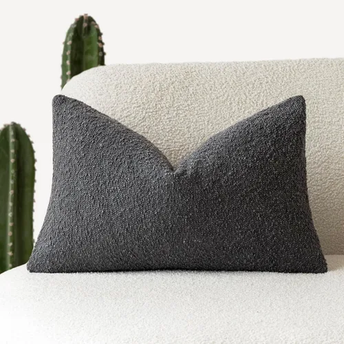 Miniatura 52 de Foindtower Fundas de almohada decorativas con textura de boucle, fundas de almohada sólidas, neutrales, suaves y acogedoras para silla, sofá