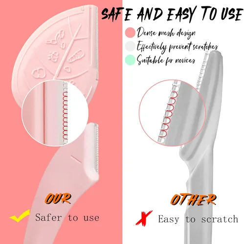 Miniatura 5 de ONEUPIN Juego de 12 recortadoras de cejas, hojas de acero inoxidable, curvadas para cejas, afeitadora facial, moldeador de cejas adecuado para Verde