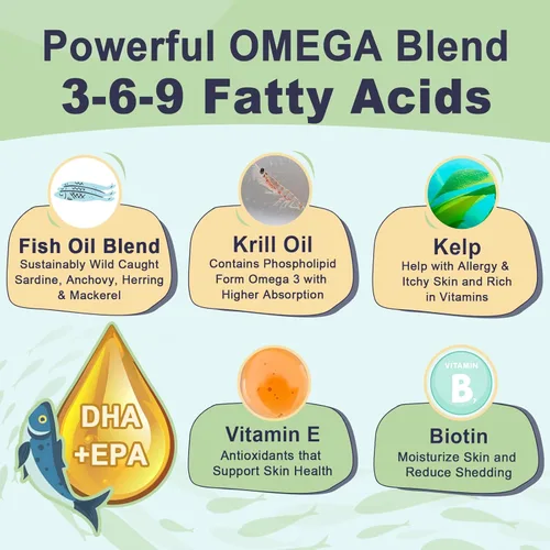Miniatura 2 de Aceite de pescado Omega 3 para perros, aceite de pescado en polvo para perros, aceite de pescado capturado en la naturaleza, EPA y DHA, aceite