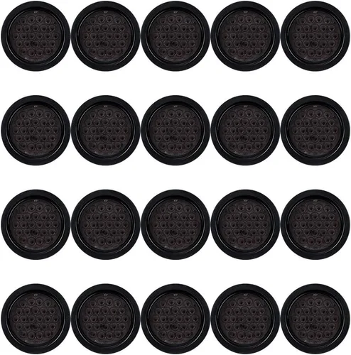 Miniatura 16 de Astra Depot Luz trasera redonda roja de 4 pulgadas, 12 luces LED para remolque, impermeable, lámpara trasera de freno con juntas de goma con ojales