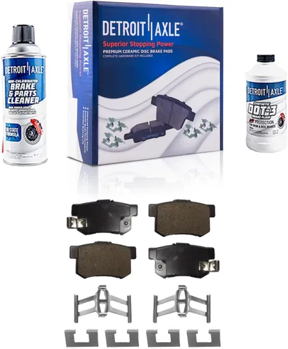 Miniatura 20 de Detroit Axle - Kit de freno trasero para Honda Civic CRX Prelude Acura Integra Rotores de freno perforados y ranurados Pastillas de freno