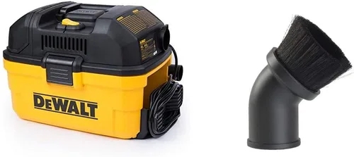 DEWALT DXV04T Aspiradora portátil de 4 galones en húmedo/seco (amarillo) y accesorios para aspiradoras húmedas/secas para taller