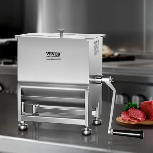 Miniatura 8 de VEVOR - Batidora manual de carne, tanque fijo de 10 L, batidora de mano de acero inoxidable resistente para carne molida y salchicha, capacidad