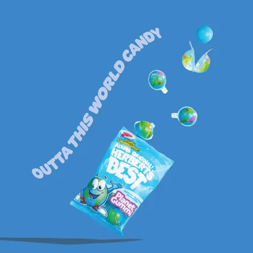Miniatura 4 de Herbert's Best Planet Gummi, caramelo de gomita de centro líquido, bolsa de 2.6 onzas Golosinas envueltas individualmente