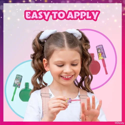 Miniatura 3 de Townley Girl Disney Princess Belle - Juego de 18 esmaltes de uñas a base de agua, secado rápido y despegable, juego de pintura de uñas para niñas