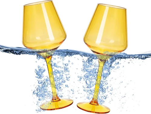 Miniatura 7 de Copas de vino de plástico irrompible de estilo europeo, juego de 4 vasos de vino de acrílico Tritan, irrompible, color transparente, irrompible, sin