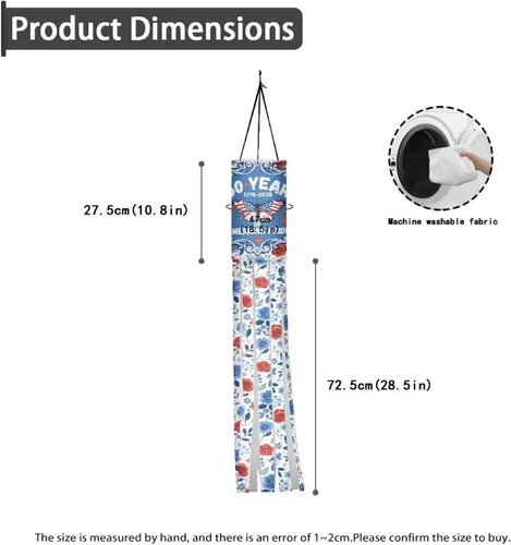 Miniatura 7 de Binienty 4th of July Winsock Patriotic Outdoor Decor Wind Socks Hanging Flag Welcome Home Decoration Party Yard Hanging Windsock, 2 Pcs Set Decor