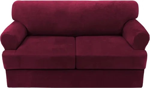 Miniatura 13 de H.VERSAILTEX Funda para sofá de 2 piezas, fundas para sillón con cojines en forma de T, funda para sofá de terciopelo grueso, protector de muebles