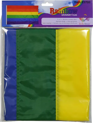 Miniatura 6 de In the Breeze 3700 - Bandera de arco iris con ojales, 2 x 3 pies