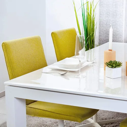 Miniatura 2 de Protector de mesa de PVC transparente para mesas de comedor, cubierta de plástico transparente fuerte, almohadilla impermeable lavable, grueso 0.118