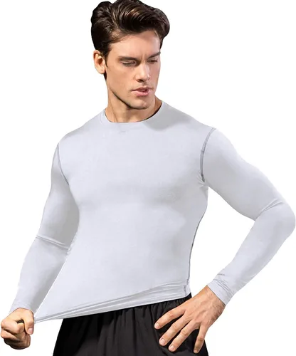 Miniatura 3 de Queerier Paquete de 3 camisetas de compresión para hombre, camisetas de manga larga para hombre, camiseta térmica deportiva