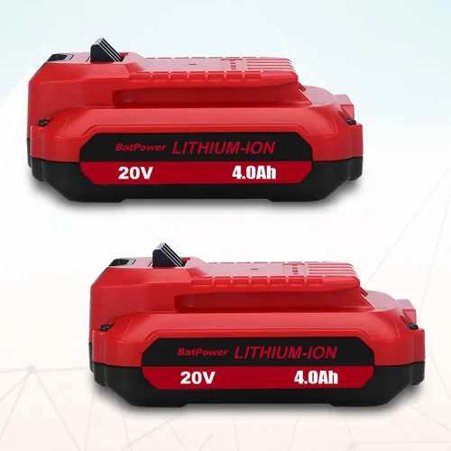 Miniatura 8 de BatPower Paquete de 2 baterías de repuesto compatibles con el sistema Craftsman V20, batería compacta de iones de litio de 4.0 Ah para herramientas