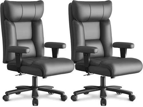 Miniatura 9 de Silla de oficina, silla ergonómica de oficina grande y alta de 750 libras, silla de juegos de cuero con respaldo alto, silla ejecutiva ancha