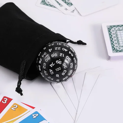 Miniatura 4 de Sumind Dados poliédricos de 100 caras individuales D100 de 1.772 in, cubo de 100 caras con bolsa negra para juegos de rol DND RPG MTG, suministros