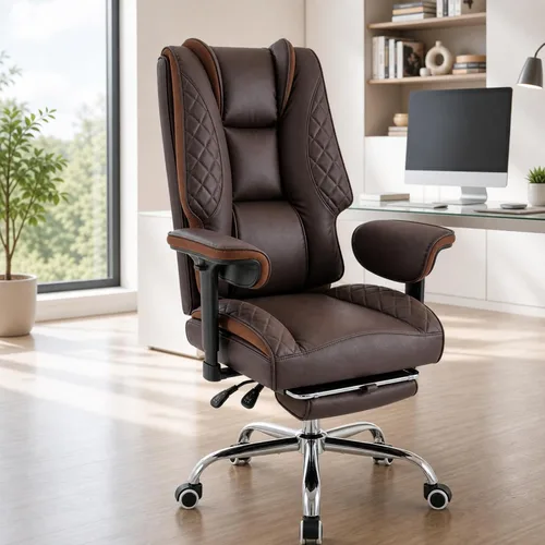 Miniatura 11 de Big and Tall Office Chair and High Back with Heavy Duty Wide Executive Office Chair with Foot Rest, Adjustable Armrests (Beige)