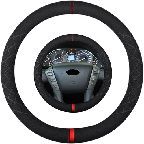 Miniatura 43 de Funda de volante de ante K LAKEY, compatible con Dodge Avenger Grand Caravan Challenger Charger, cubierta de volante deportiva antideslizante