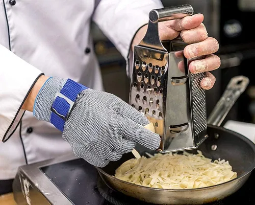 Miniatura 6 de Guantes resistentes al corte Schwer SlicePro ANSI A9 PR1707, guantes de alambre de acero inoxidable de grado alimenticio, guantes de corte