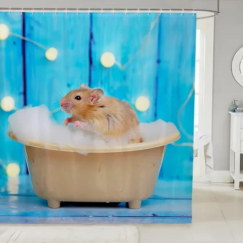 Miniatura 11 de Erosebridal Cortina de Ducha de Dinosaurio de Dibujos Animados 3D para Niños Varones Adultos Baño Selva Dino Tela Cortina de Baño 72" An x 72 L