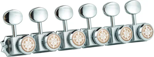 Miniatura 8 de Guyker Afinadores de cuerda de bloqueo de guitarra vintage de 6 en línea – Clavijas de afinación de bloqueo, cabezales de máquina, piezas de Relic