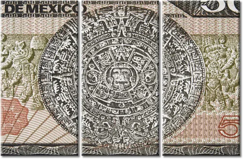 Miniatura 37 de Arte de pared de 3 piezas, pintura en lienzo del Día de los Muertos, Bailarín azteca, impresión sobre lienzo, festival mexicano, obra de arte
