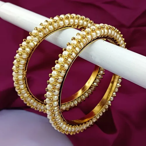 Miniatura 2 de Efulgenz Estilo indio Bollywood tradicional imitación perla piedra boda pulsera brazalete conjunto joyería