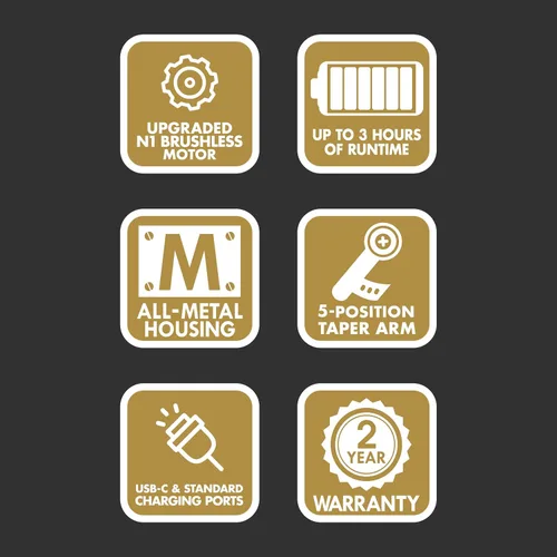 Miniatura 9 de BaBylissPRO FX+ - Cortapelos profesionales para barba para hombres, totalmente metálicos, batería de litio con 3 horas de duración