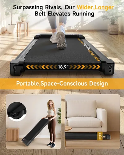 Miniatura 2 de Walking Pad Treadmill with Handle Bar,Walking Pad with Incline 8%,2.5HP Quiet Under Desk 320 lbs 2 in 1Treadmills for Home Office,Compact Foldable