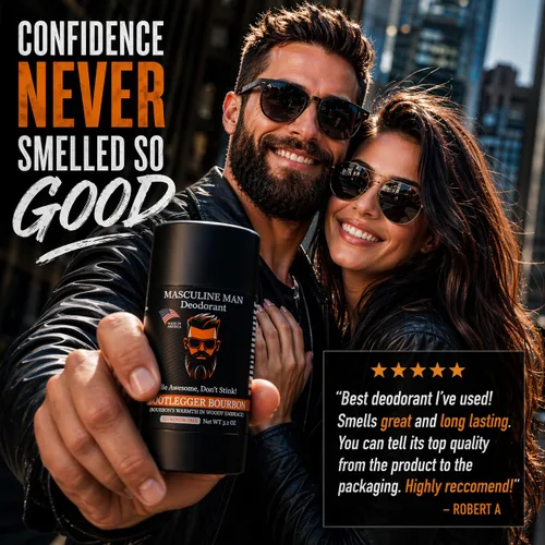 Miniatura 3 de Desodorante para hombres - Desodorante para hombre sin aluminio, desodorantes naturales, protección contra el sudor para axilas, desodorantes sin