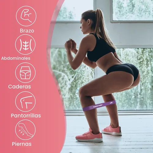 Miniatura 4 de WIKDAY Bandas de Resistencia para Hacer Ejercicio Bandas de Bucle de Ejercicio Conjunto de Bandas de Entrenamiento para Hombres y Mujeres Rosa