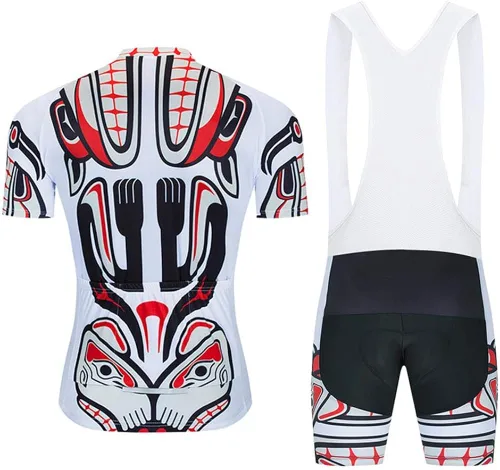Miniatura 2 de MOXILYN Camiseta de ciclismo para hombre, kit de ciclismo de MTB y pantalones cortos de ciclismo con almohadilla de gel 20D, conjunto de ropa