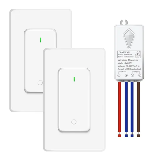 Miniatura 26 de NineLeaf Interruptor de salida remoto inalámbrico, interruptor de lámpara remoto, interruptor decorativo de enchufe de luz de encendido y apagado
