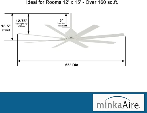 Miniatura 6 de Minka-Aire F896-65-WHF Xtreme H2O - Ventilador de techo exterior de 65 pulgadas con motor de CC en acabado blanco plano