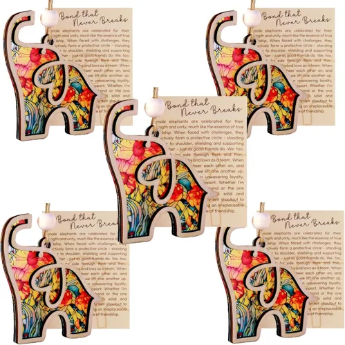 Miniatura 11 de Adorno de elefante de la amistad con tarjeta de regalo, regalos de cumpleaños para mejores amigas para mujeres, adorno colgante decorativo