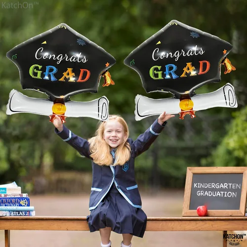 Miniatura 4 de Globos de graduación clase de 2026 – Grandes 24 pulgadas, decoraciones de graduación 2026 Globos de gorra de graduación, globos de sombrero