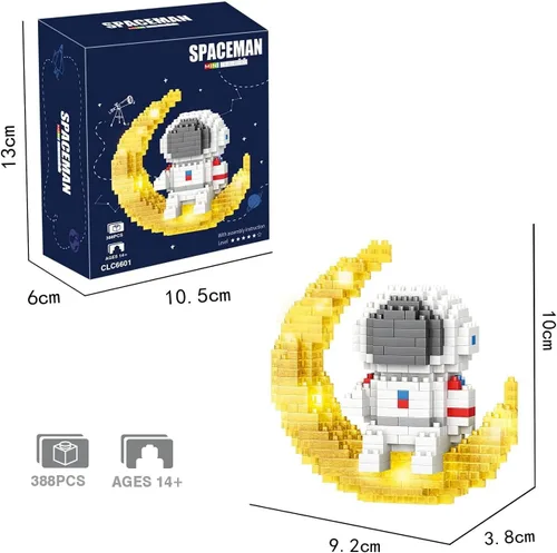 Miniatura 6 de Finger Rock Mini juegos de construcción de astronauta para adultos, kit de construcción de micro bloques y juguetes pequeños, regalos geniales