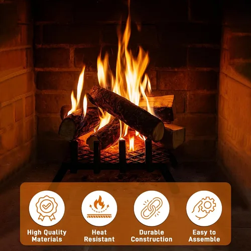 Miniatura 4 de Retenedor de brasas de acero de 12 pulgadas para rejillas de chimenea, mantiene las brasas en su lugar para una combustión eficiente, accesorio