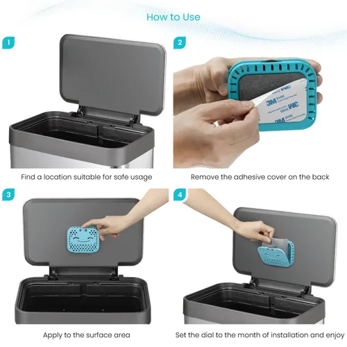 Miniatura 2 de Home Zone Living CleanAura - Kit de filtro desodorizante con bolsa de filtro de carbón y adhesivo magnético, ayuda a eliminar el olor en casa