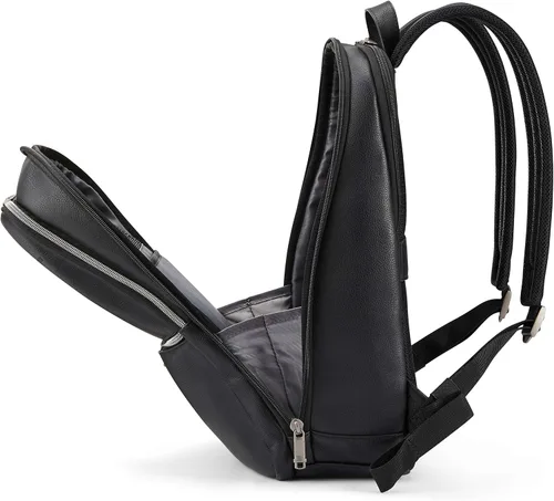 Miniatura 6 de Samsonite Mochila delgada clásica de cuero, Negro -, Mochila delgada clásica de cuero